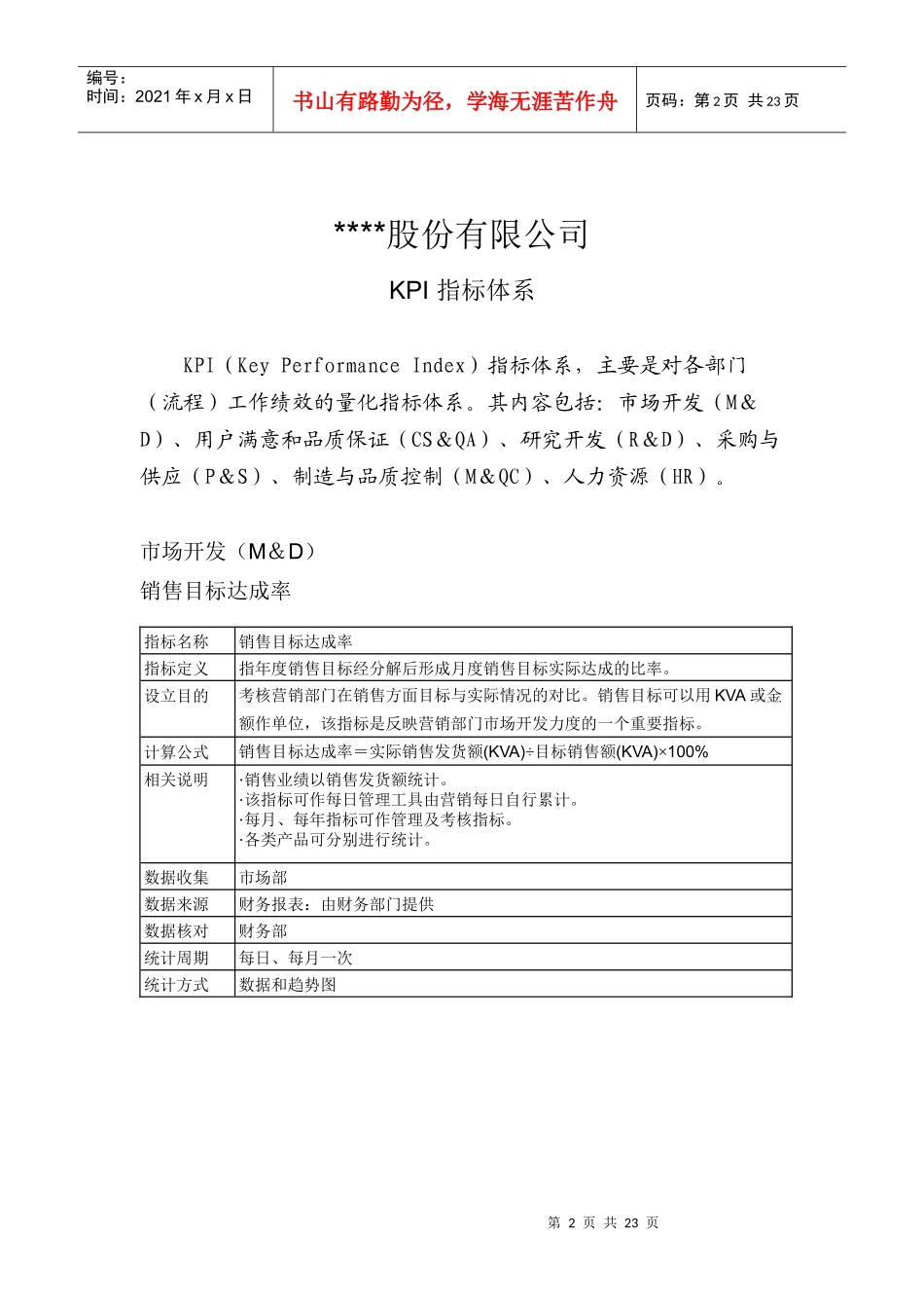 某上市公司KPI体系(1)_第2页