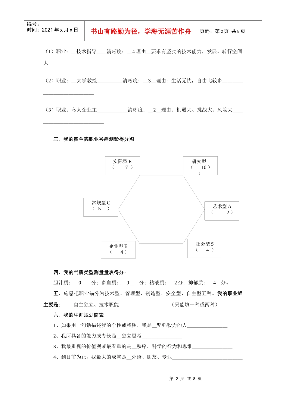 我的职业生涯规划书王_第2页