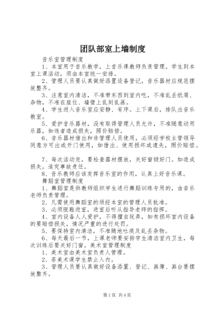 团队部室上墙规章制度 