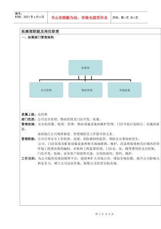 拓展部岗位职责