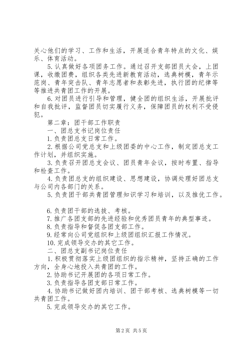 团组织、团干部职责要求及团干部岗位分工5篇范文 (2)_第2页