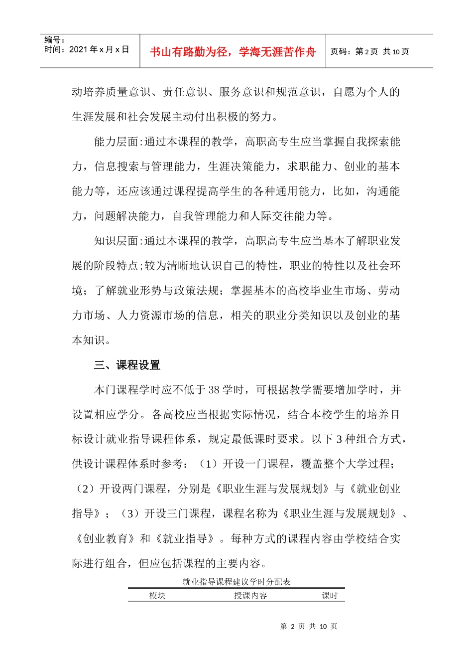 高职高专生职业发展与就业创业指导课程_第2页