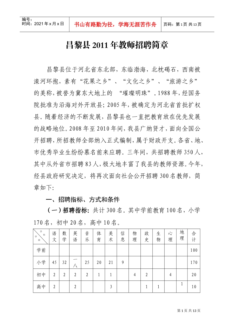 教师招聘简章_第1页
