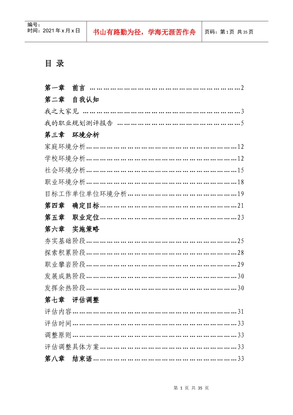 职业生涯规划—王薇_第1页