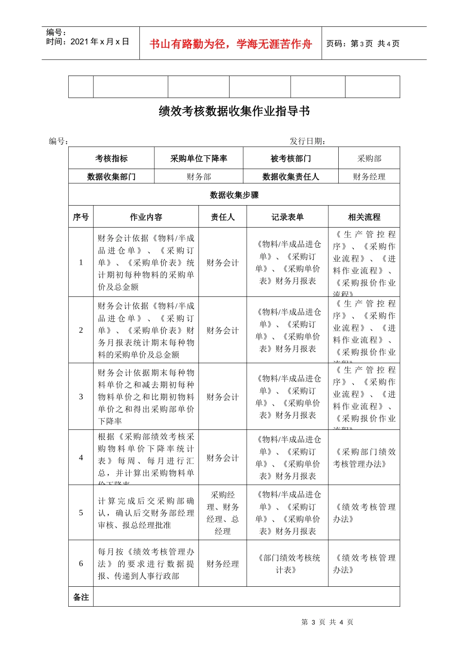 绩效考核数据收集作业指导书_第3页
