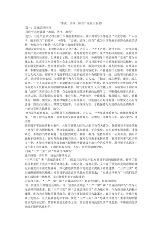 “忠诚、干净、担当”是什么意思-参考 