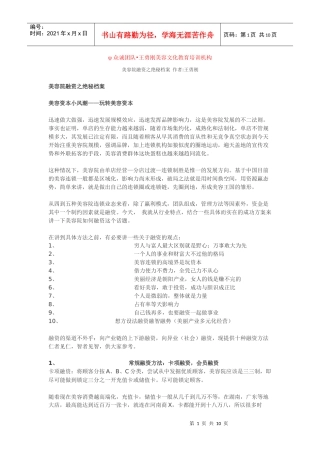 美容院融资之绝秘档案 作者王勇刚