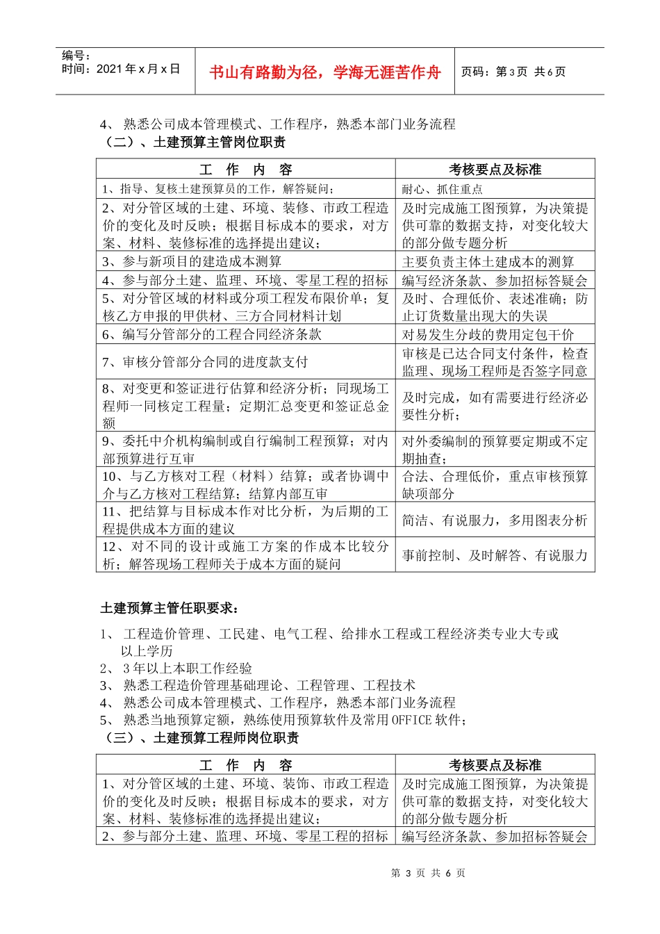 成本部部门及岗位职责_第3页