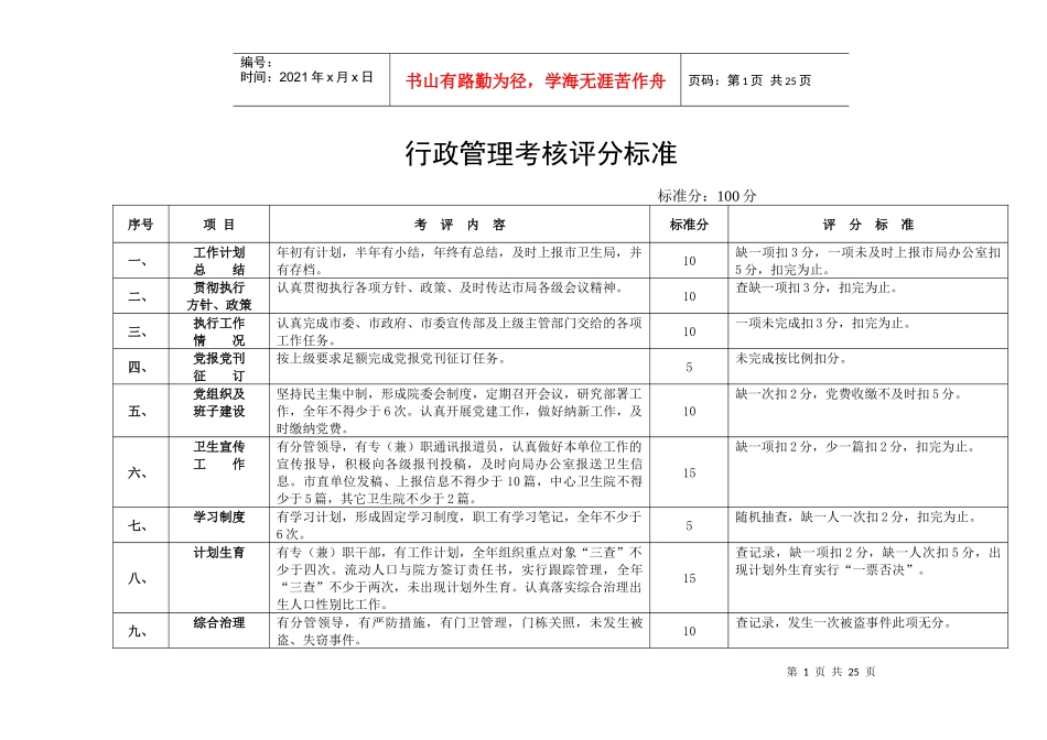行政管理考核评分标准_第1页