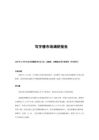 写字楼市场调研报告范本