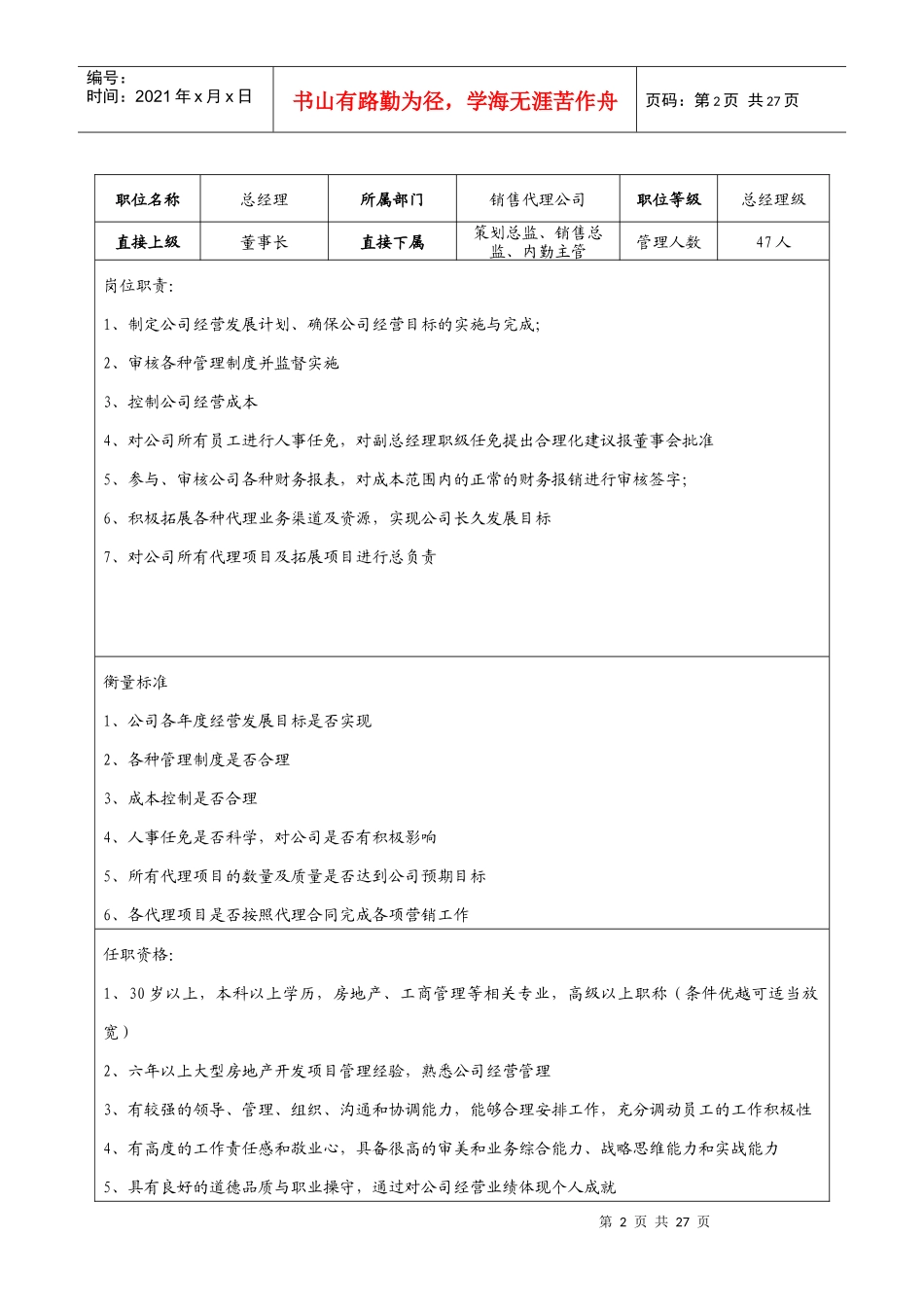 房地产营销部岗位职责_第2页