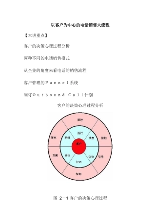 以客户为中心的电话销售大流程讲座