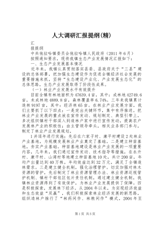 人大调研汇报提纲(精) 