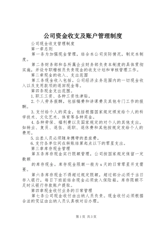 公司资金收支及账户管理规章制度 