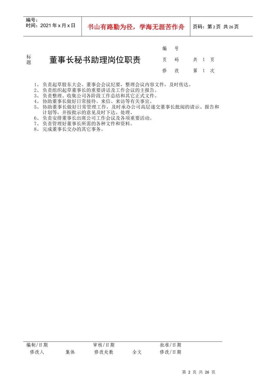 某公司岗位职责说明书页）_第2页