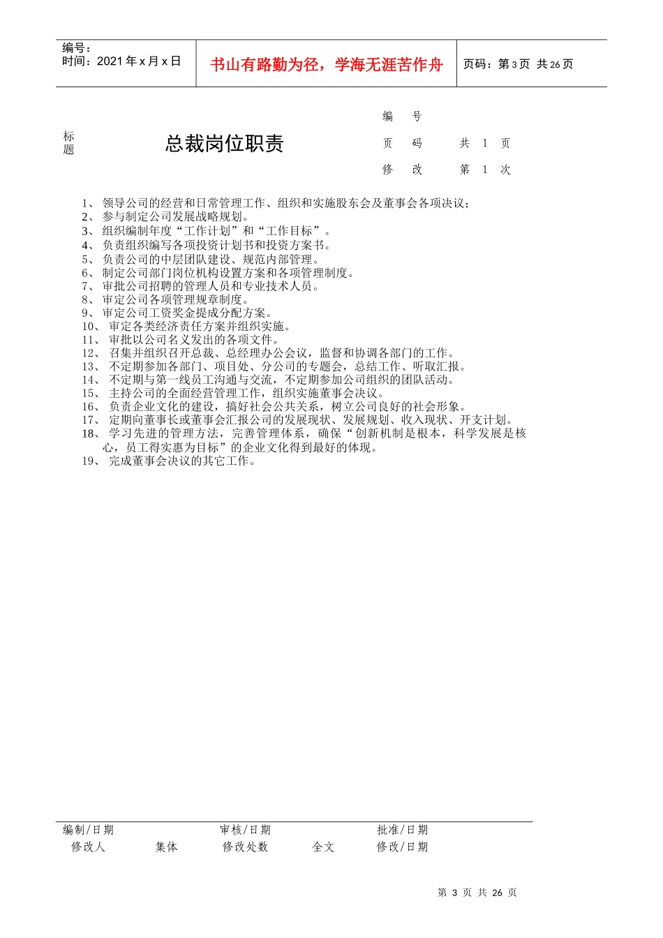 某公司岗位职责说明书页）_第3页