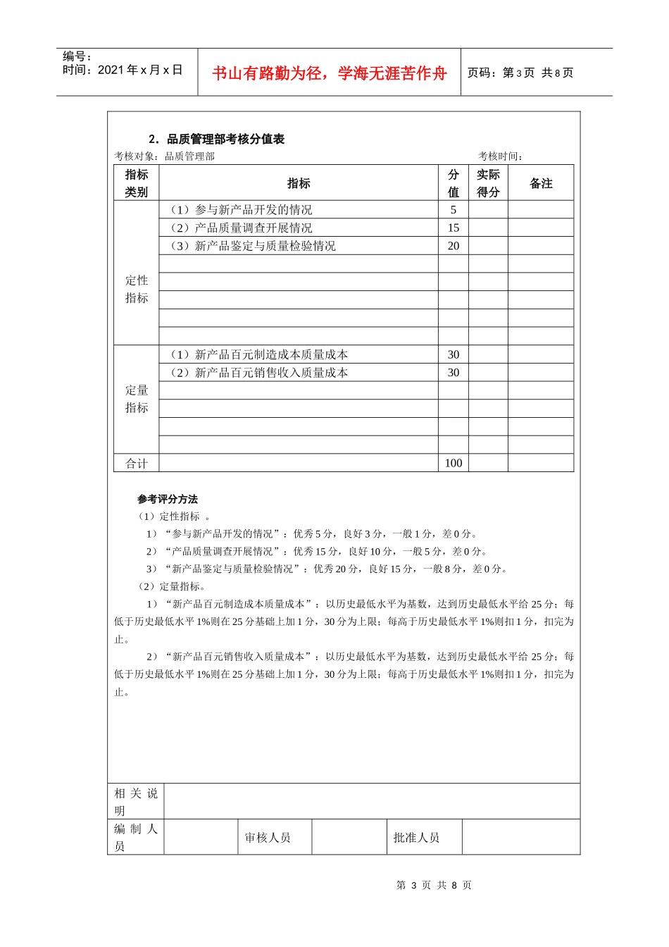 技术开发管理考核以及考核方法_第3页