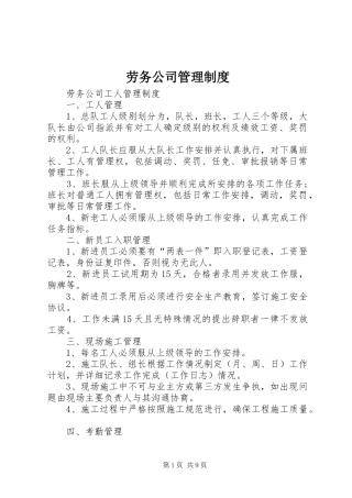 劳务公司管理规章制度 (2)