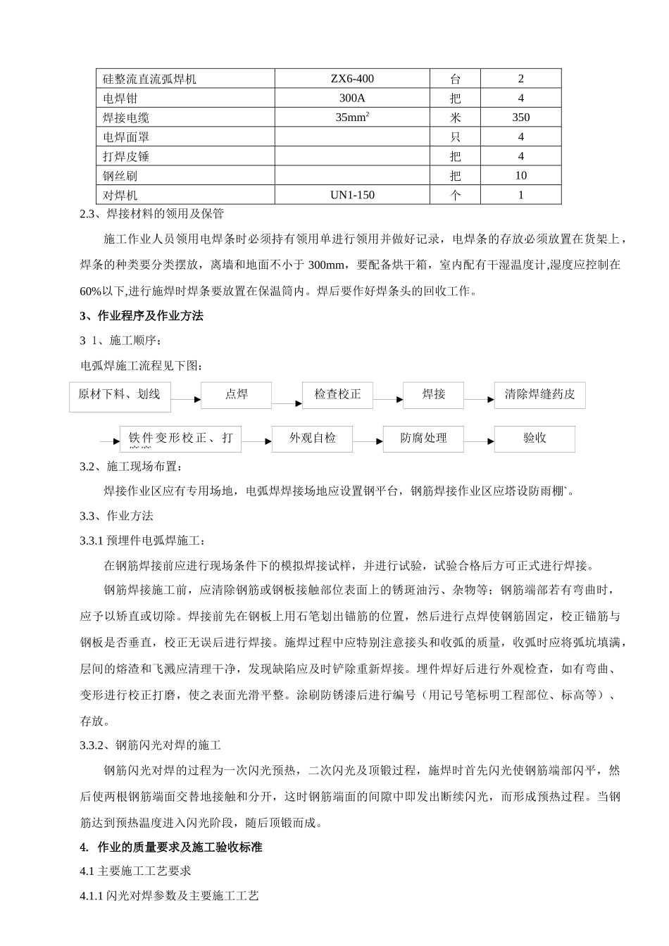 XXXX钢筋焊接施工方案_第2页