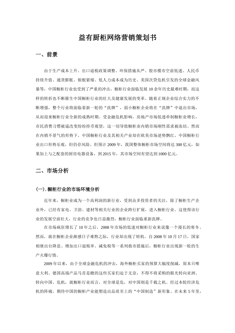 【网络营销】某橱柜品牌网络营销策划书_第3页