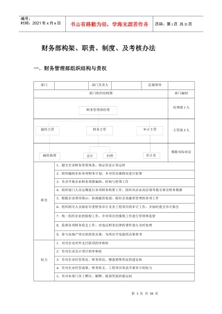 某地产财务部架构及岗位职责