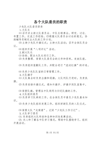 各个大队委员的职责要求 