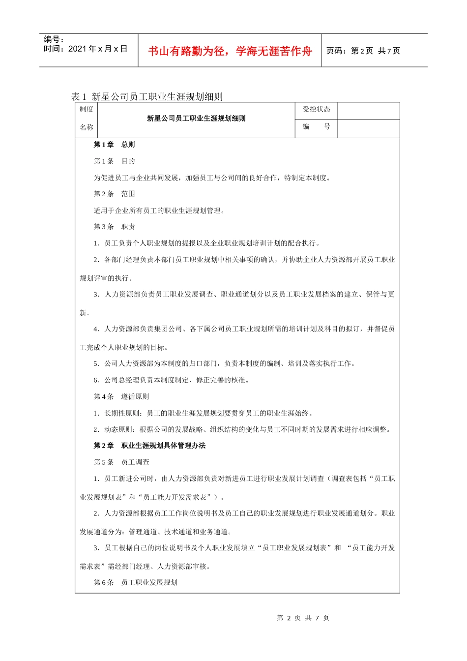 新星公司员工职业生涯规划方案设计_第2页