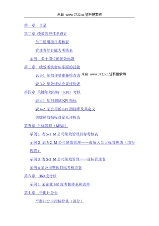 某公司整理实用性各种绩效管理图表汇总