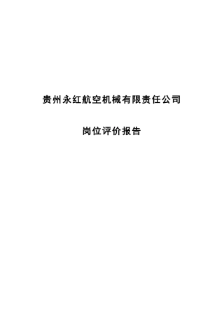 贵州永红岗位评价报告