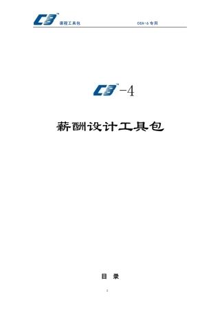 薪酬设计工具包12页