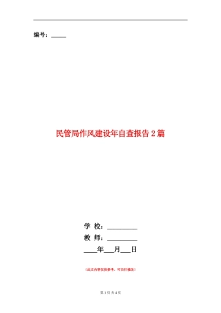 民管局作风建设年自查报告2篇