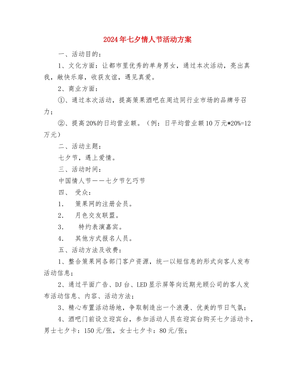 2024年七夕商城活动方案与2024年七夕情人节活动方案汇编_第3页