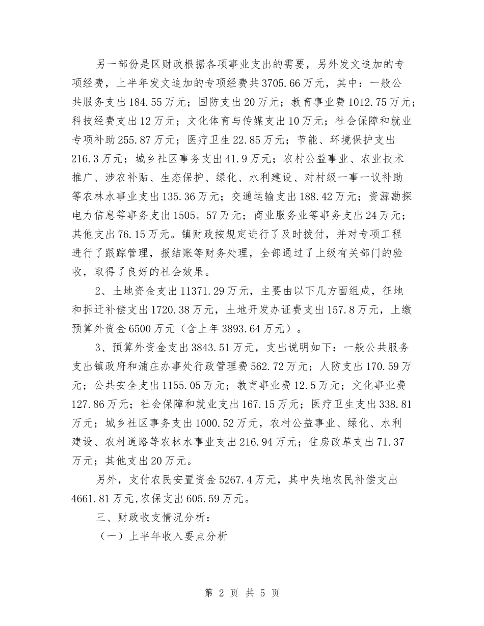 乡镇2024年年中预算执行情况汇报_第2页