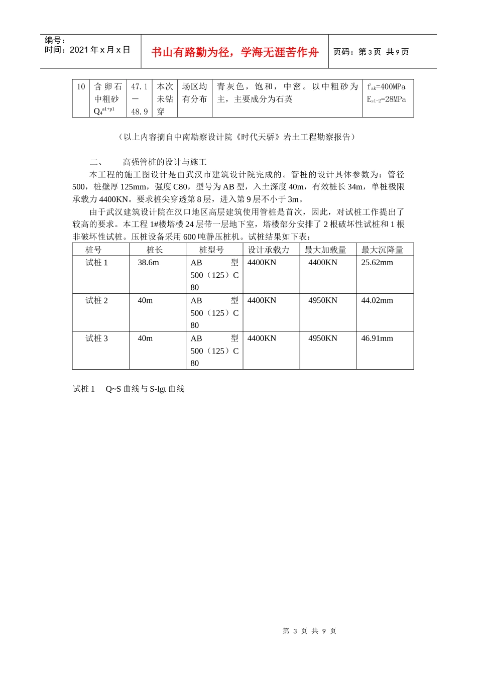 汉口地区高层建筑首次采用静压高强管桩的总结与思考_第3页