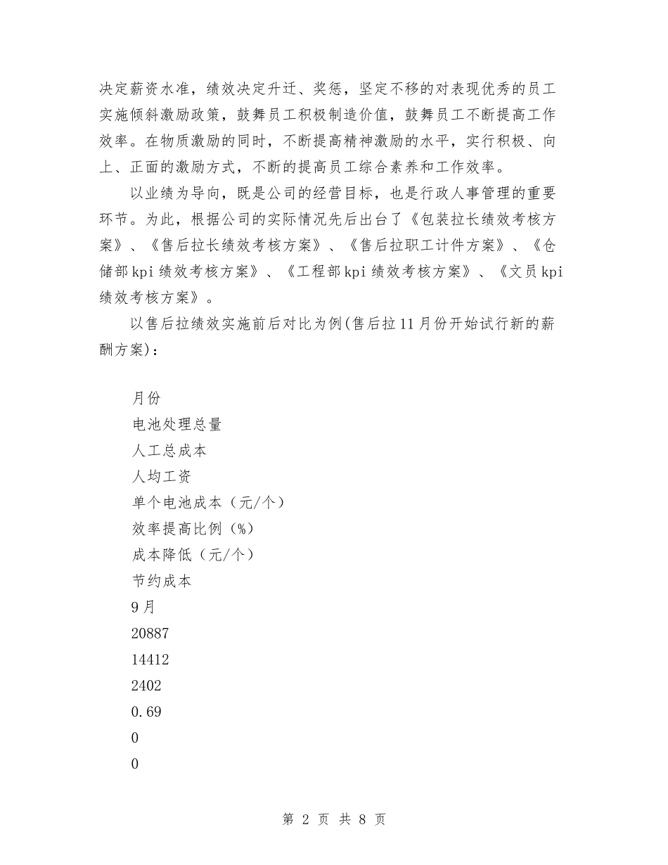 2024年行政人事部工作总结范文与2024年行政人事部工作计划范文汇编_第2页