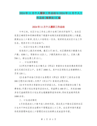 2024年11月个人履职工作总结与2024年11月个人工作总结汇编