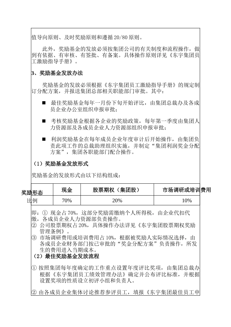 东宇集团奖励基金分配操作细则_第2页