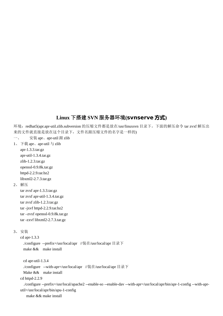 linux下搭建svn服务器_第1页