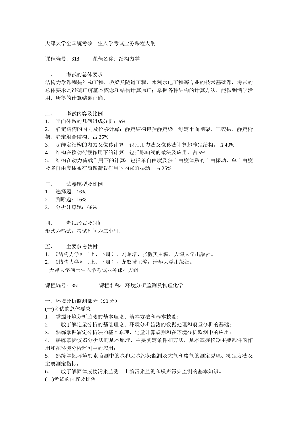 天津大学管理学院硕士生入学考试业务课程大纲_第3页