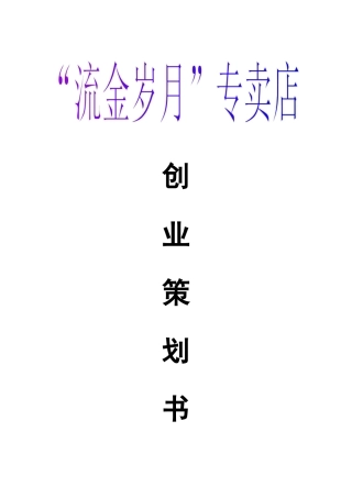 流金岁月创业策划书