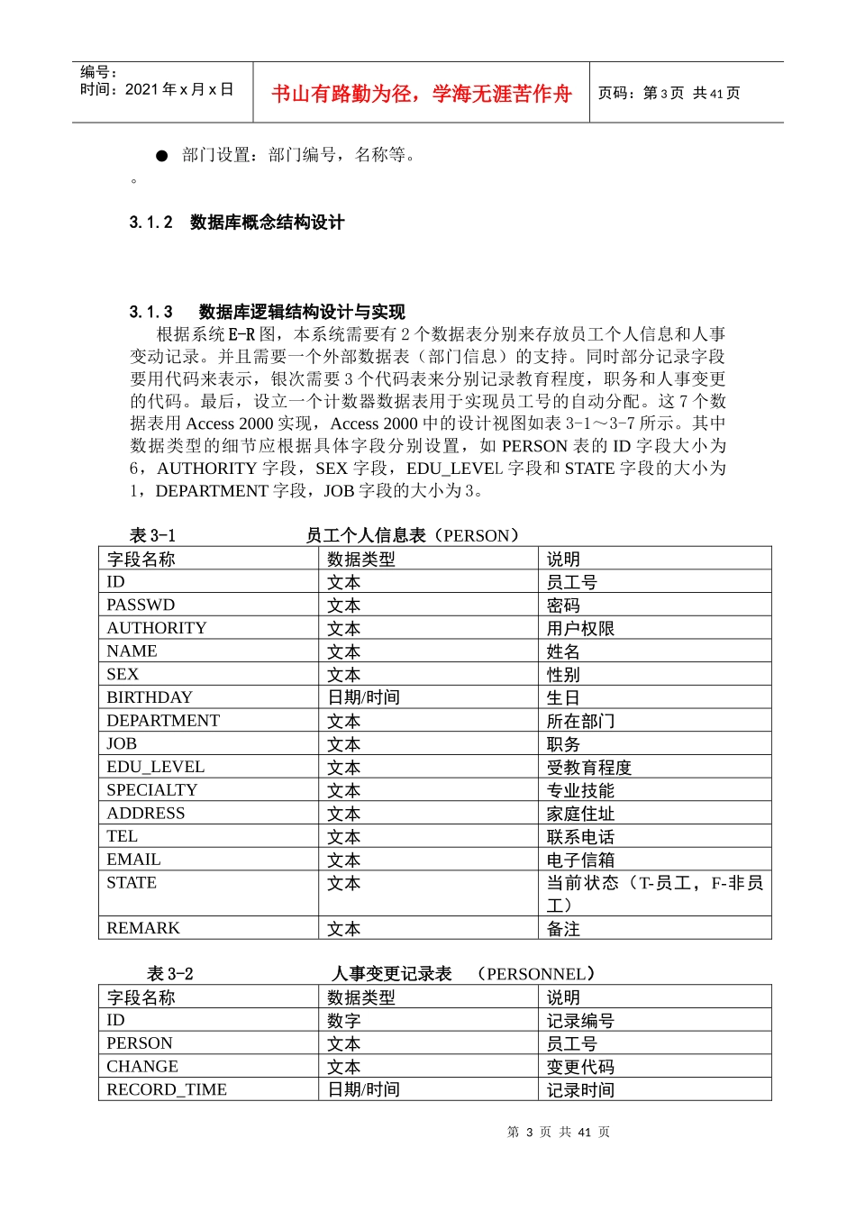 数据库课程设计人事管理系统_第3页