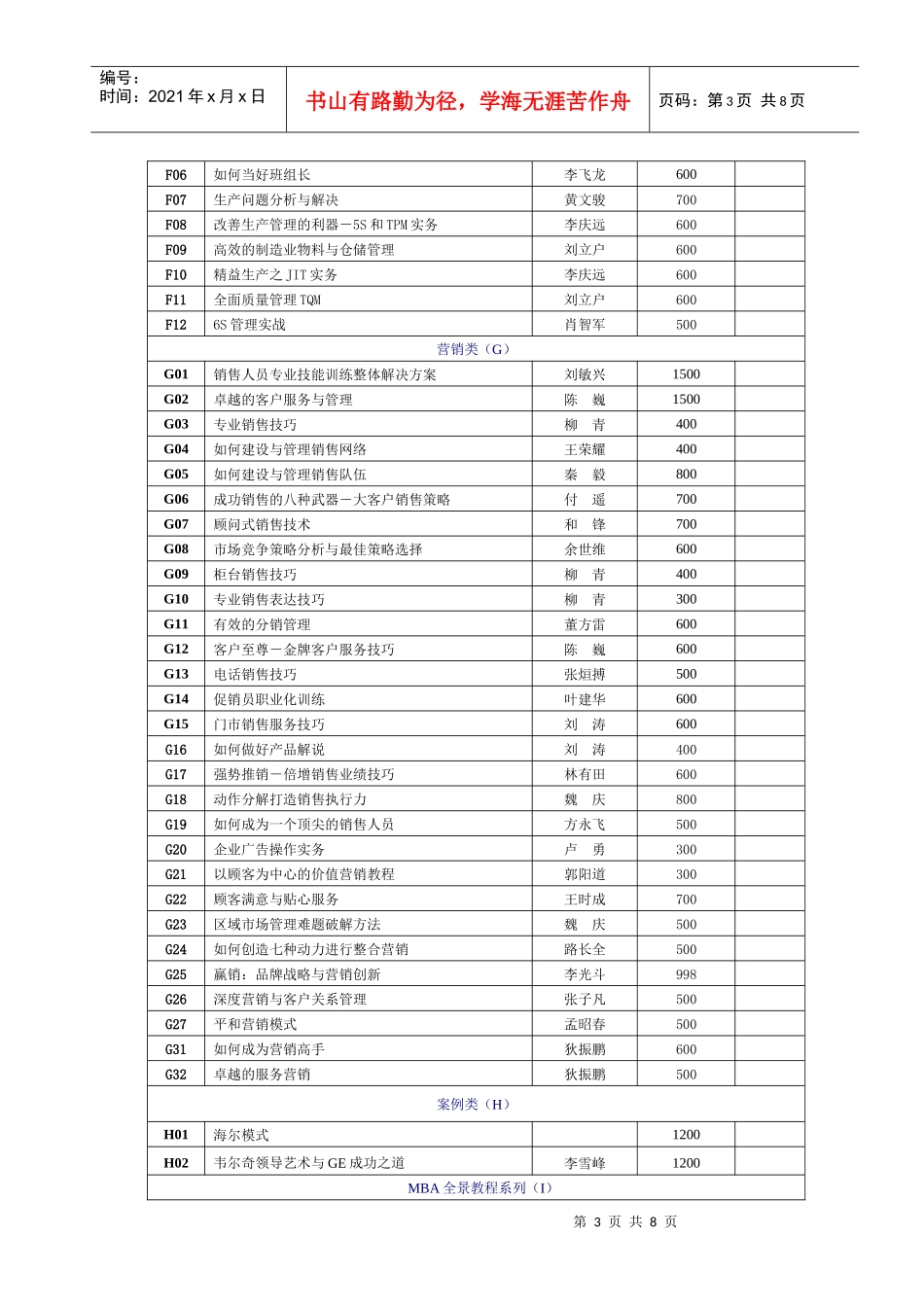 时代光华管理培训课程目录_第3页
