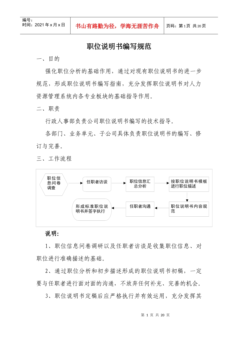 职位说明书编写规范(DOC 19页)_第1页