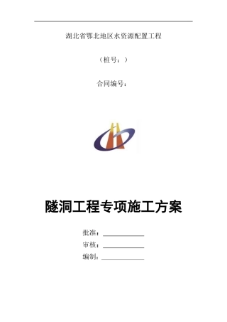 水工隧洞工程专项施工方案培训资料