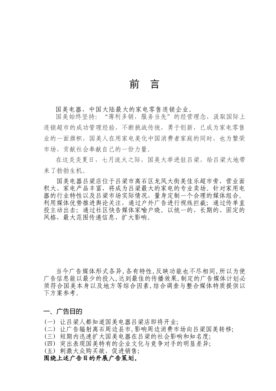 国美吕梁店开业广告策划方案(10页)_第3页