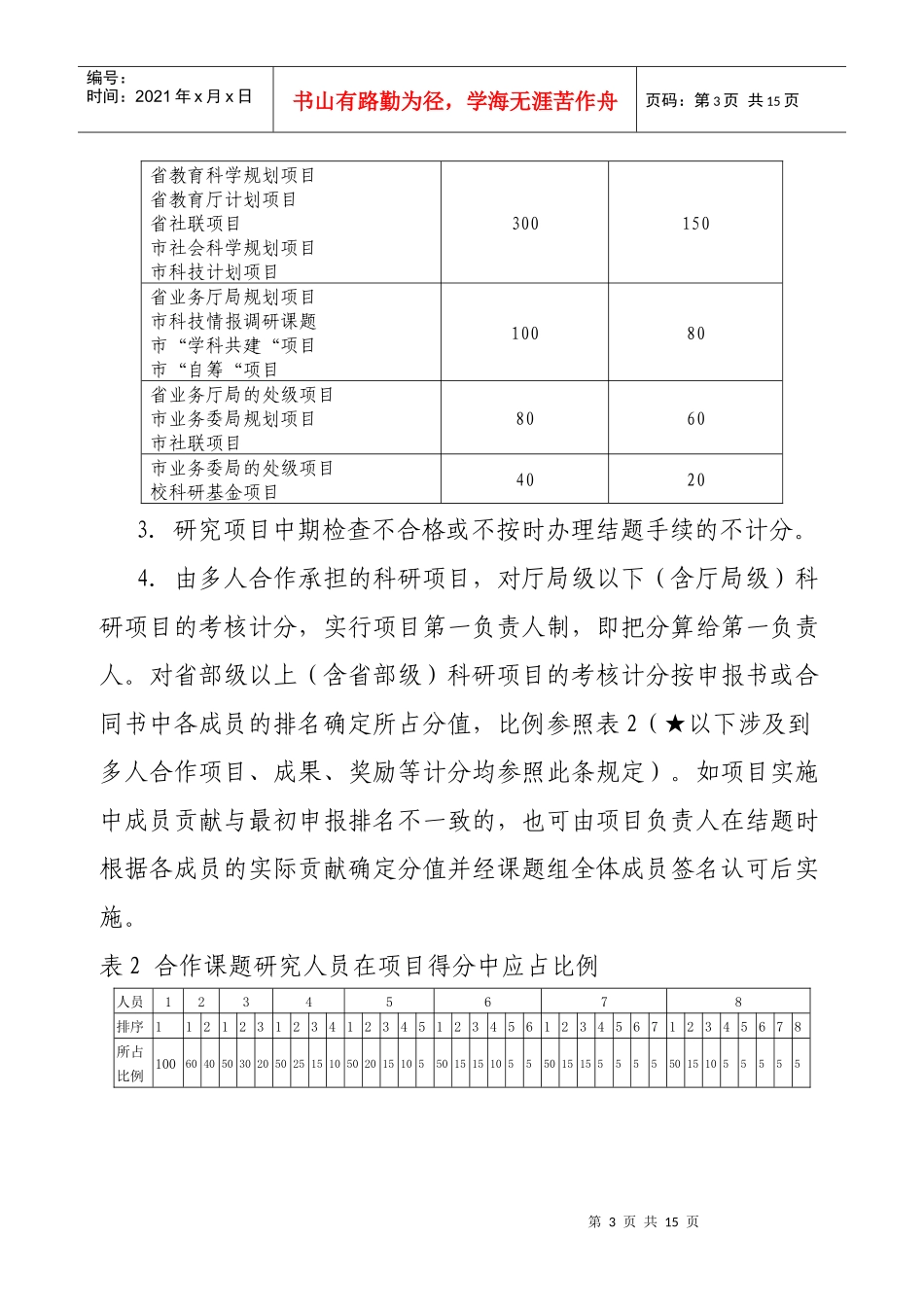 杭州师范大学科研工作定量考核标准_第3页