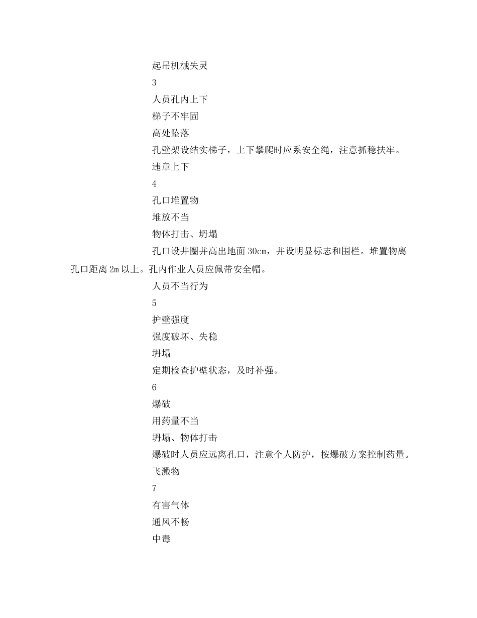 《安全管理文档》之桥梁桩基人工挖孔从业人员安全风险告知书 _第2页