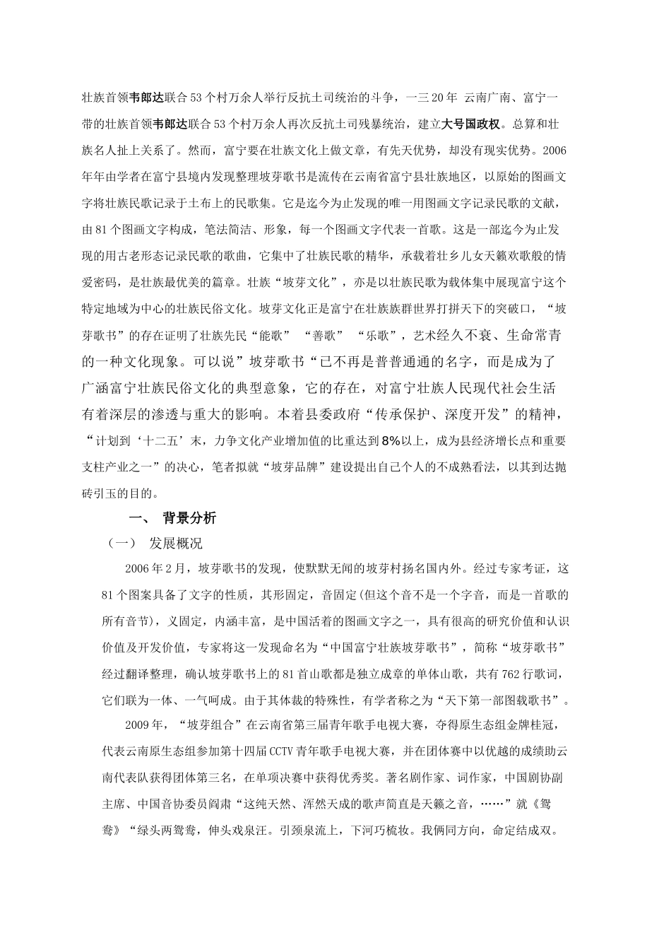 中国富宁壮族坡芽文化品牌整合营销策划_第2页