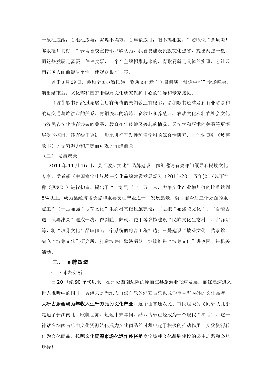 中国富宁壮族坡芽文化品牌整合营销策划_第3页