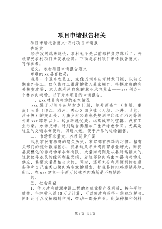 项目申请报告相关 